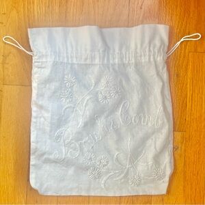 Vintage Antique Embroidered Brush & Comb Bag Handmade Dustbag Cottagecore Cotton